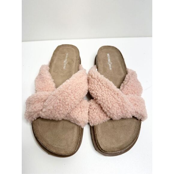 Treasure & Bond Davina Faux Shearling Slide‎ Sandals Size 6 - Picture 1 of 9
